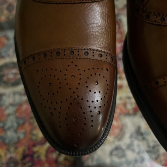 Kenneth cole medium brown brogue wing tip dress shoes